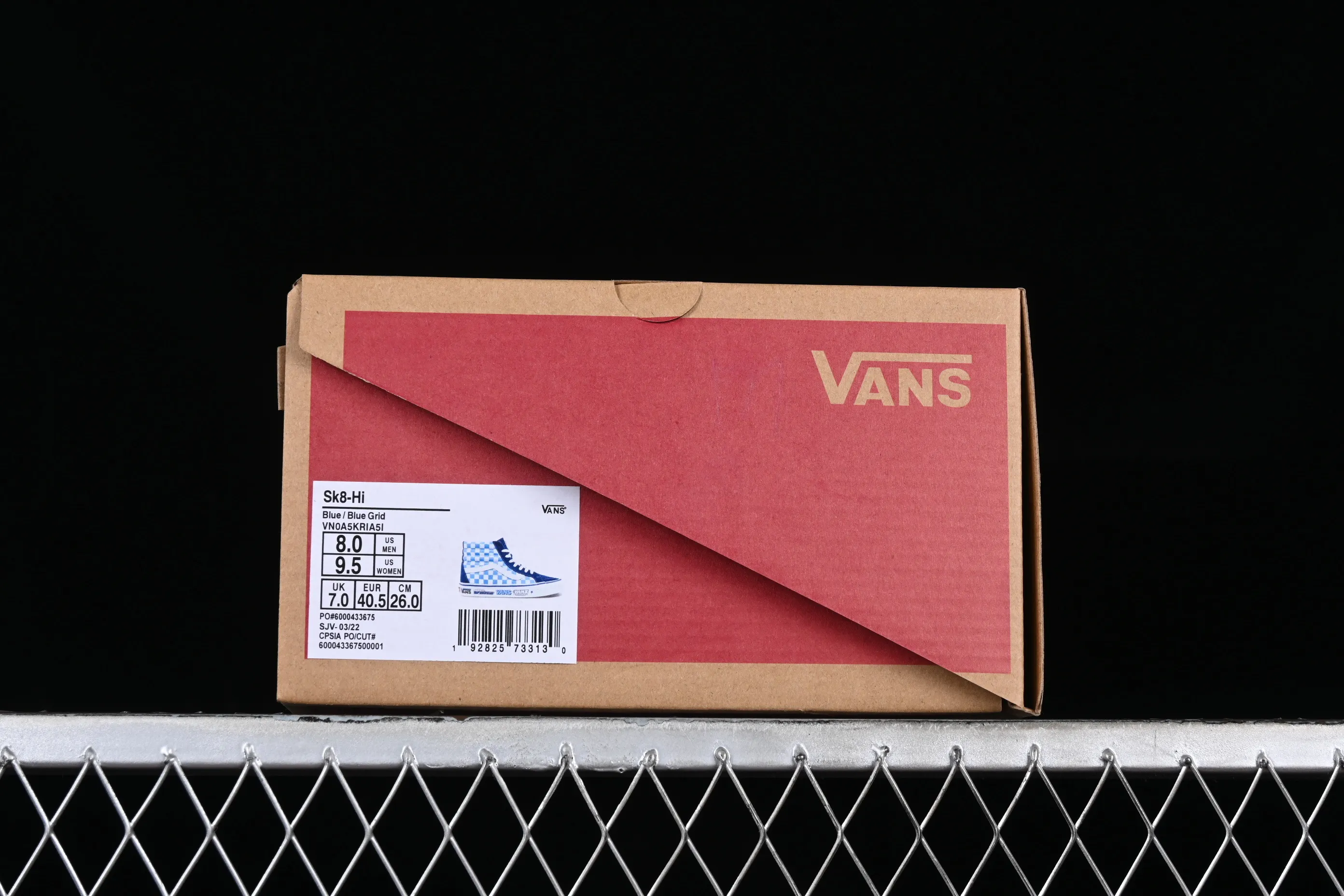 All categories Vans Vans series Vans Hi Vans high-top Vans Sk8-Hi 38 DX Vans official blue checkerboard casual canvas shoes VN0A5KRIA5I